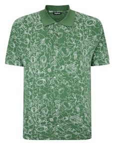 Bigdude Printed Polo Shirt Deep Green Tall